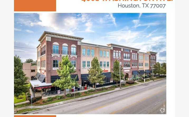 Pictures of Office property located at 4601 Washington Ave., Houston, TX 77007 for lease - image #1