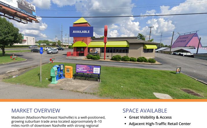 Pictures of Retail, Restaurant property located at 1847 Gallatin Pike N, Madison, TN 37115 for lease - image #1