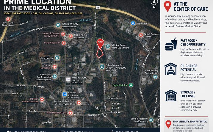 Pictures of Retail, Land, Restaurant property located at North Thornton Avenue, Dalton, GA 30720 for lease - image #1
