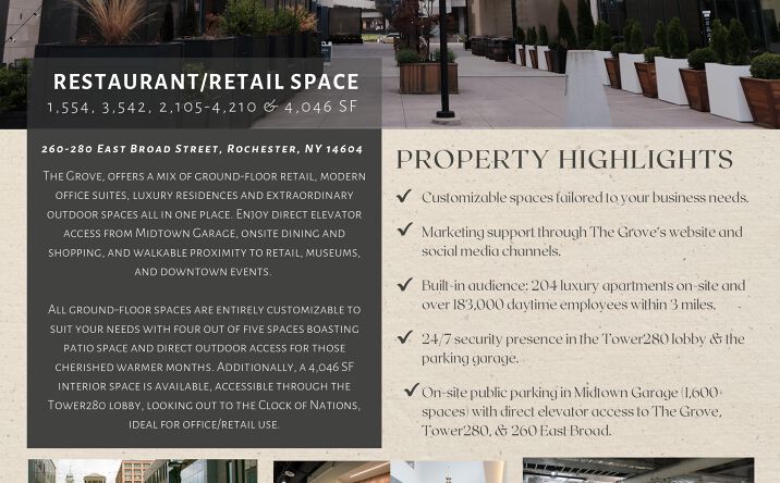 Pictures of Retail, Office property located at 260-280 East Broad Street, Rochester, NY 14604 for lease - image #1