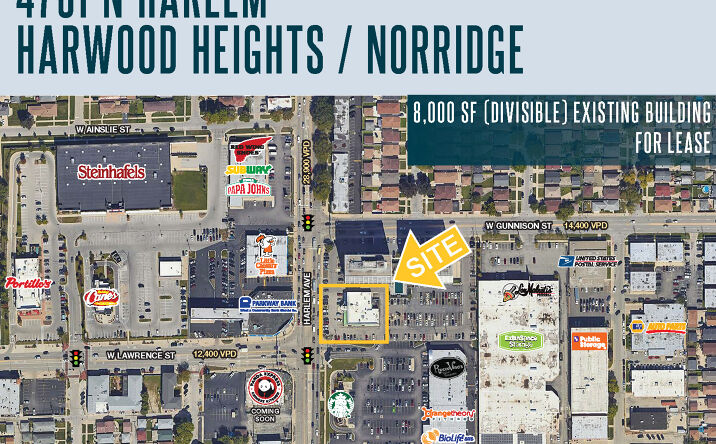 Pictures of Retail property located at 4751 North Harlem Avenue, Harwood Heights, IL 60706 for lease - image #1