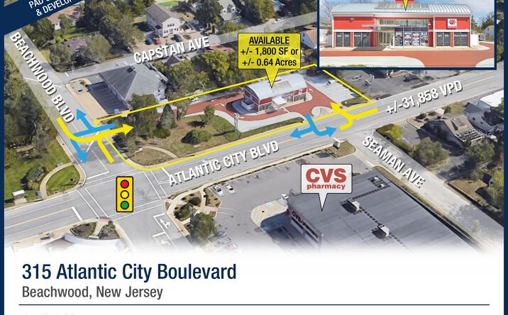 Pictures of Retail, Land property located at 315 Atlantic City Boulevard, Beachwood, NJ 08722 for lease - image #1