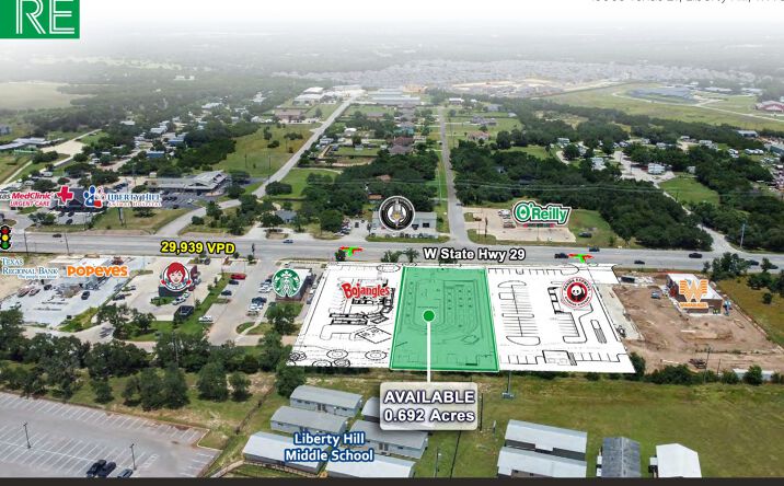 Pictures of Land property located at 13003 Texas 29, Liberty Hill, TX 78642 for lease - image #1