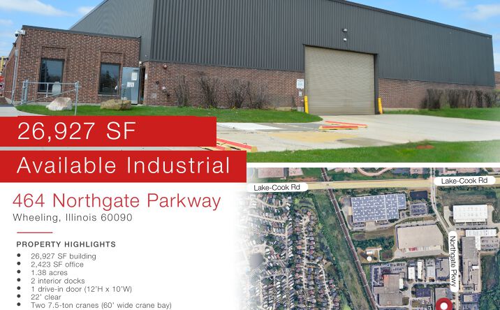 Pictures of Industrial property located at 464 Northgate Parkway, Wheeling, IL 60090 for lease - image #1