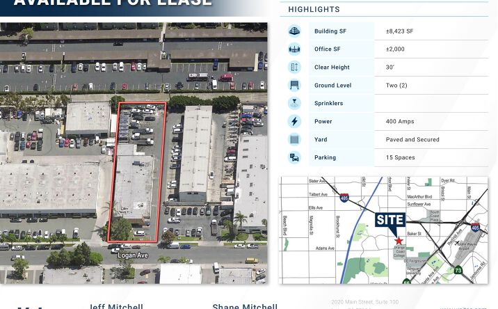 Pictures of Office, Industrial property located at 1297 Logan Avenue, Costa Mesa, CA 92626-4120 for lease - image #1