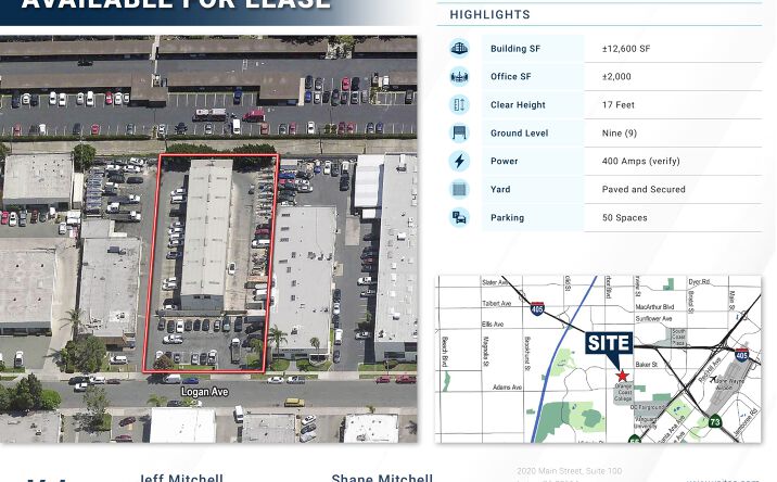 Pictures of Industrial property located at 1323 Logan Avenue, Costa Mesa, CA 92626-4006 for lease - image #1