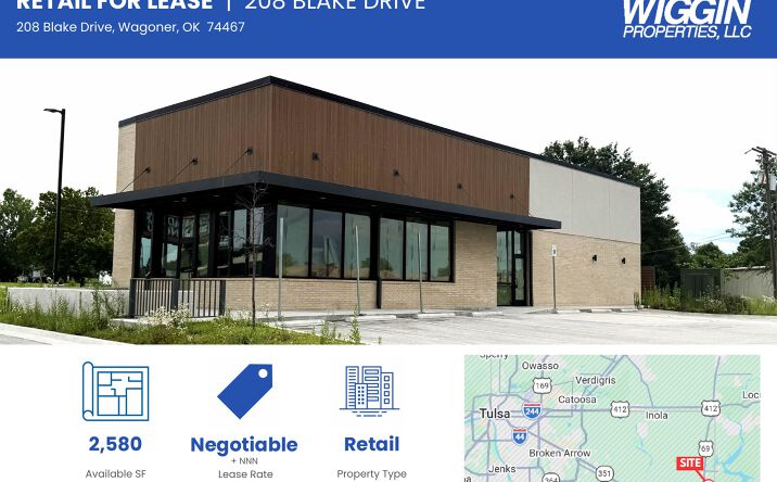 Pictures of Retail property located at 208 Blake Drive, Wagoner, OK 74467 for lease - image #1