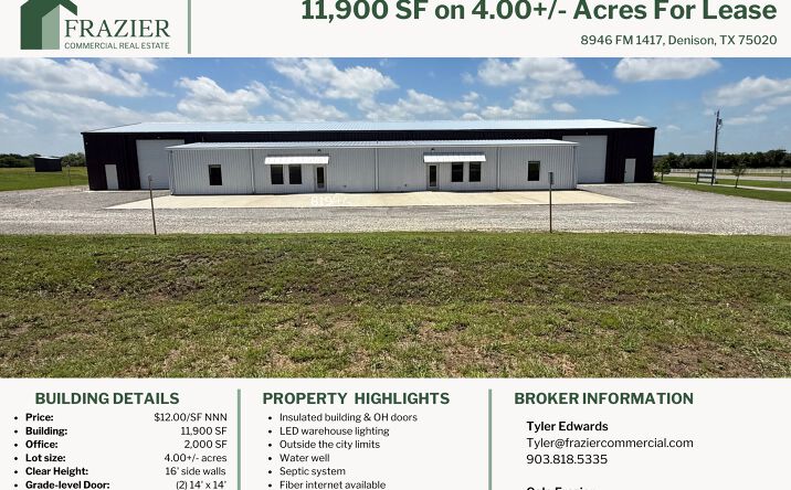 Pictures of Industrial property located at 8946 FM 1417, Denison, TX 75020 for lease - image #1