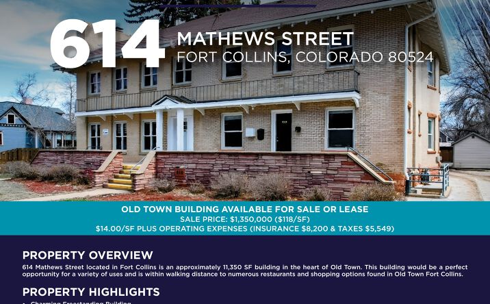 Pictures of Office, Special Purpose property located at 614 Mathews Street, Fort Collins, CO 80524 for lease - image #1