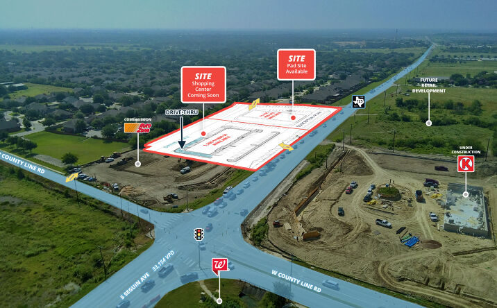 Pictures of Retail property located at E County Line Rd & FM 725, New Braunfels, TX 78130 for lease - image #1