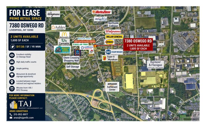 Pictures of Retail property located at 7380 Oswego Road, Liverpool, NY 13090 for lease - image #1