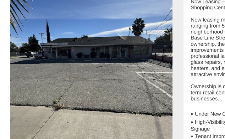 Pictures of Retail property located at 1655 West Base Line Street, San Bernardino, CA 92411 for lease - image #1