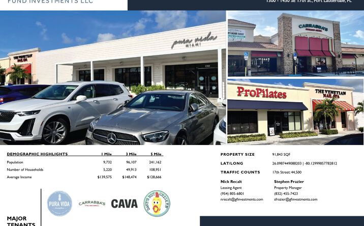 Pictures of Retail, Office, Restaurant property located at 1300 - 1430 SE 17th St., Fort Lauderdale, FL 33316 for lease - image #1
