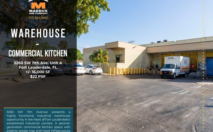 Pictures of Industrial property located at 3260 SW 11th Ave. Unit A, Fort Lauderdale, FL 33315 for lease - image #1
