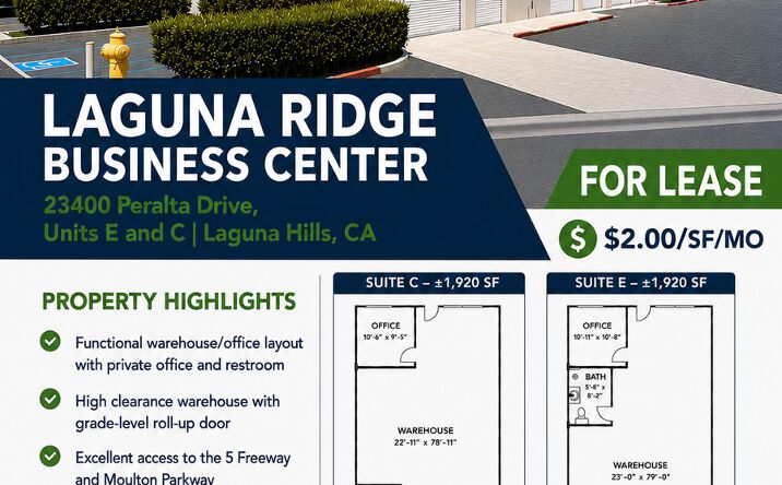 Pictures of Industrial property located at 23400 Peralta Drive, Laguna Hills, CA 92653-1731 for lease - image #1