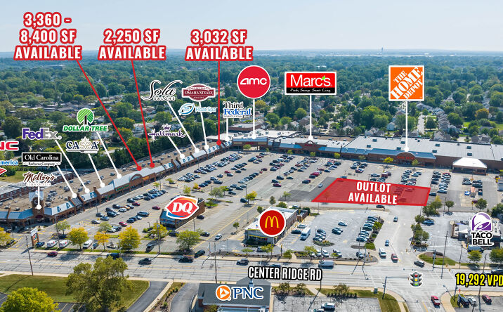Pictures of Retail property located at 21653 Center Ridge Rd, Rocky River, OH 44116 for lease - image #1