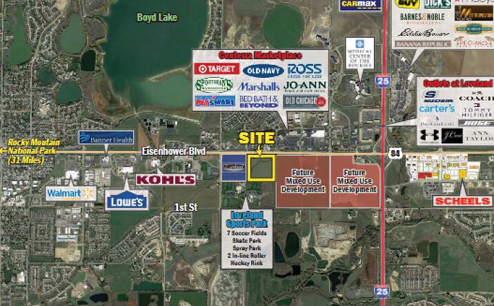 Pictures of Land property located at SWC Of Highway 34 & Hahn’s Peak Drive, Loveland, CO 80538 for lease - image #1
