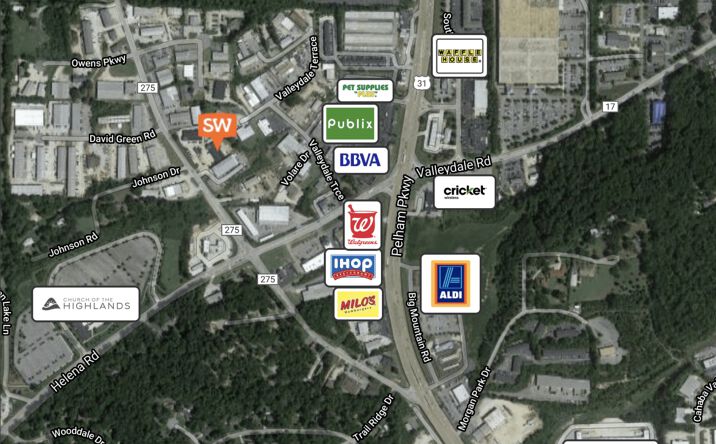 Pictures of Retail, Office property located at 2051 Old Montgomery Highway, Pelham, AL 35244 for lease - image #1