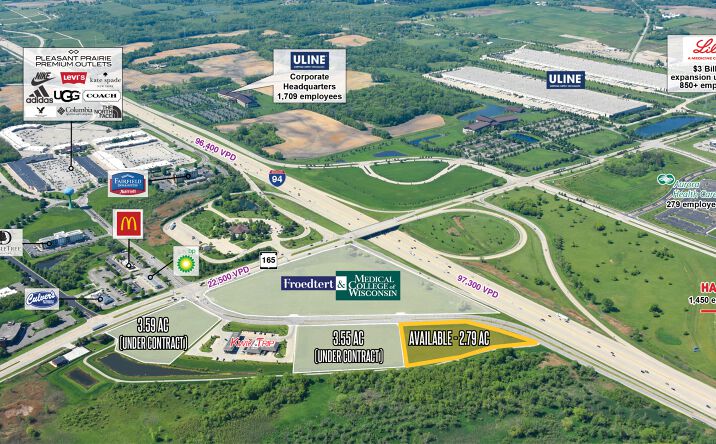 Pictures of Retail, Land property located at NEQ of I-94 & Hwy 165, Pleasant Prairie, WI 53158 for lease - image #1