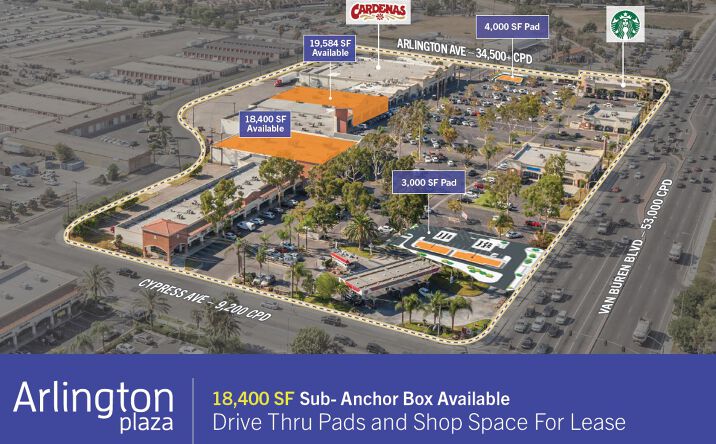 Pictures of Retail property located at 6008-6390 Van Buren Blvd, Riverside, CA 92503 for lease - image #1