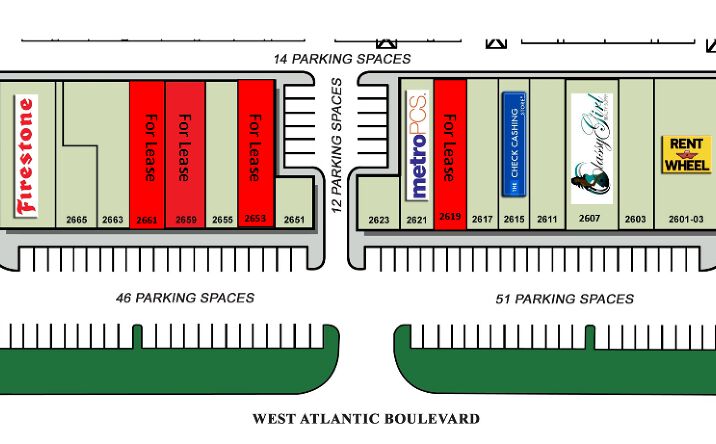 Pictures of Retail property located at 2601-2667 W Atlantic Blvd, Pompano Beach, FL 33069 for lease - image #1