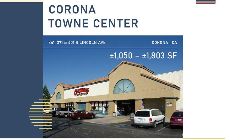 Pictures of Retail property located at 401 S Lincoln Ave, Corona, CA 92882 for lease - image #1
