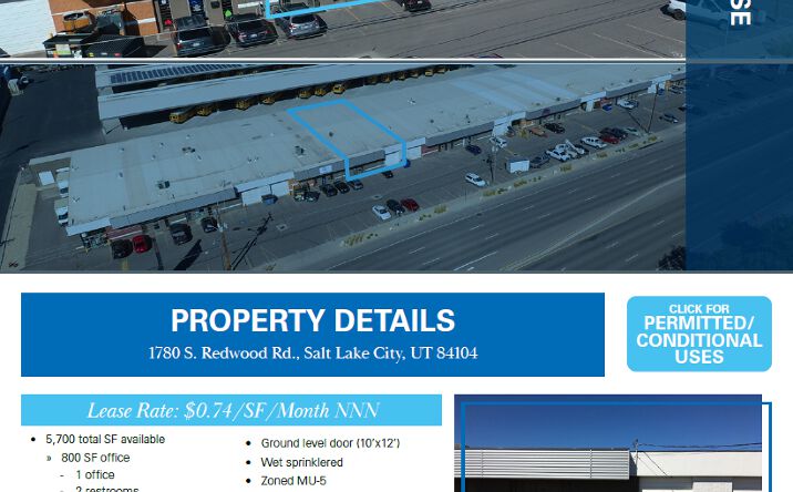 Pictures of Industrial property located at 1720-1792 S Redwood Rd, Salt Lake City, UT 84104 for lease - image #1