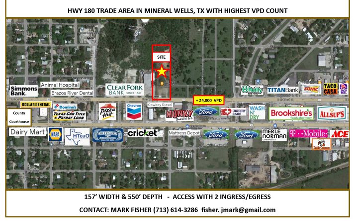 Pictures of Retail, Office, Land property located at 1207 E Hubbard St, Mineral Wells, TX 76067 for lease - image #1