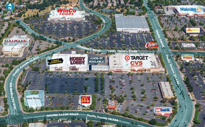 Pictures of Retail property located at 1355 Churn Crk Rd, Redding, CA 96003 for lease - image #1