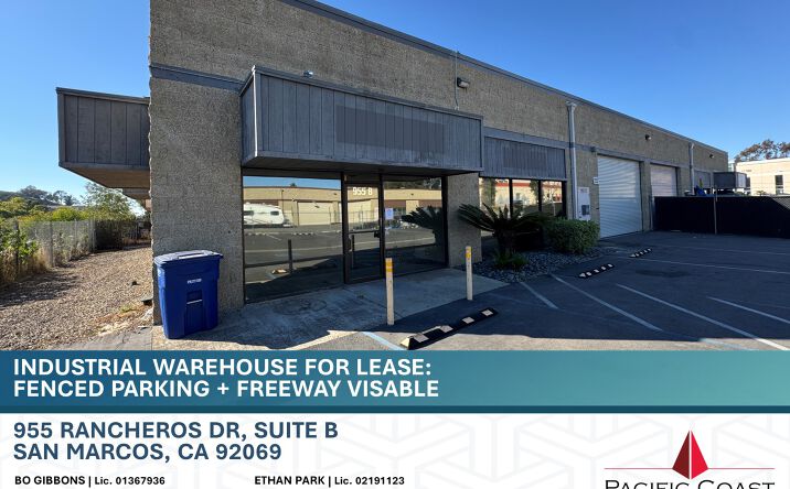 Pictures of Industrial property located at 955 Rancheros Drive, San Marcos, CA 92069 for lease - image #1