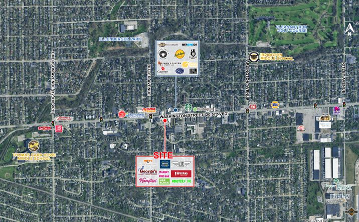 Pictures of Retail property located at 5535 - 5609 East Washington Street, Indianapolis, IN 46219 for lease - image #1