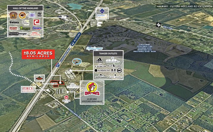 Pictures of Land property located at I-45/Gulf Freeway, Texas City, TX 77598 for lease - image #1