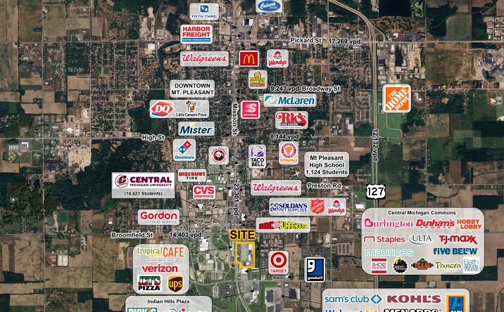 Pictures of Retail property located at 2121-2231 S. Mission Street, Mount Pleasant, MI 48858 for lease - image #1