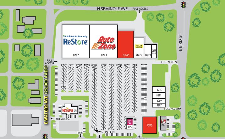 Pictures of Retail property located at 8207 - 8325 N Florida Ave, Tampa, FL 33604 for lease - image #1