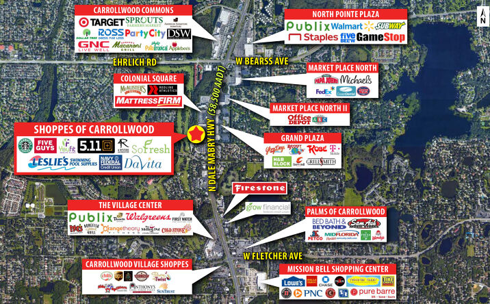 Pictures of Retail property located at 14320 - 14398 N Dale Mabry Hwy, Tampa, FL 33618 for lease - image #1