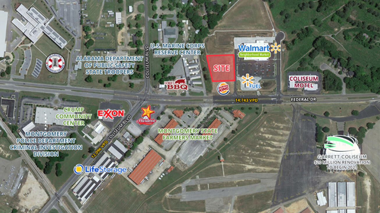 1600 Federal Drive, Montgomery, AL 36107 Land for Lease Walmart