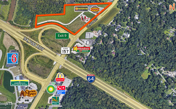 Pictures of Land property located at NW Quadrant of I-64 and IL-157, Caseyville, IL 62232 for lease - image #1