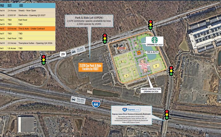 Pictures of Retail property located at SW Corner of RT. 29 & University Blvd, Gainesville, VA 20155 for lease - image #1