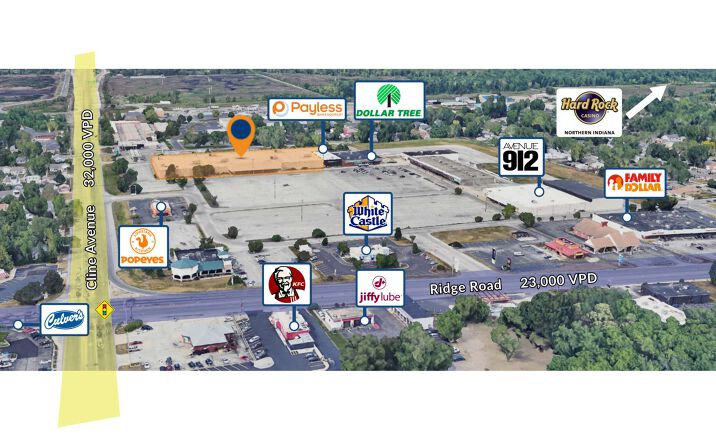 Pictures of Retail property located at 430 West Ridge Road, Griffith, IN 46319 for lease - image #1