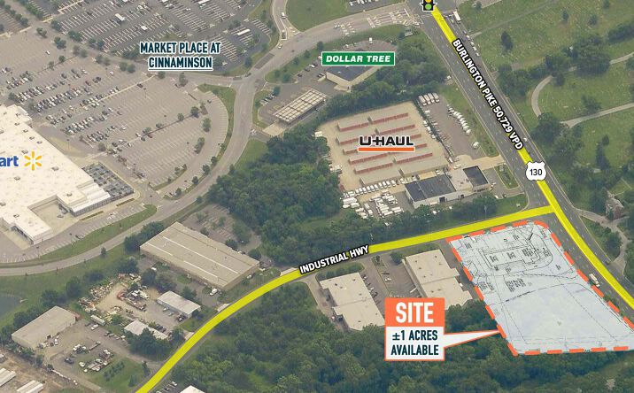 Pictures of Land property located at 1705 Industrial Hwy & Route 130, Cinnaminson, NJ 08077 for lease - image #1