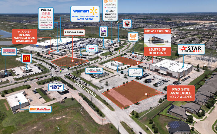 Pictures of Retail, Land property located at Fry Rd & West Rd, Cypress, TX 77433 for lease - image #1