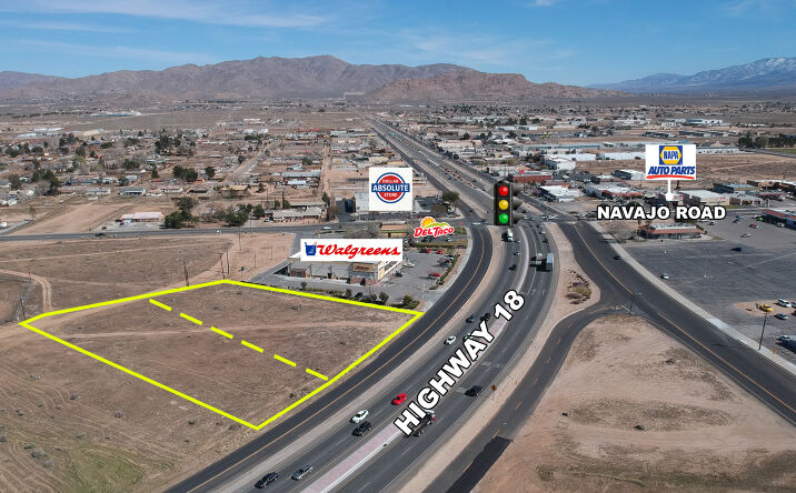 Pictures of Land property located at NWC of Highway 18 and Navajo Road, Apple Valley, CA 92307 for lease - image #1