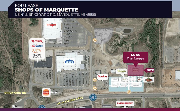 Pictures of Land property located at US-41 & Brickyard Rd, Marquette, MI 49855 for lease - image #1
