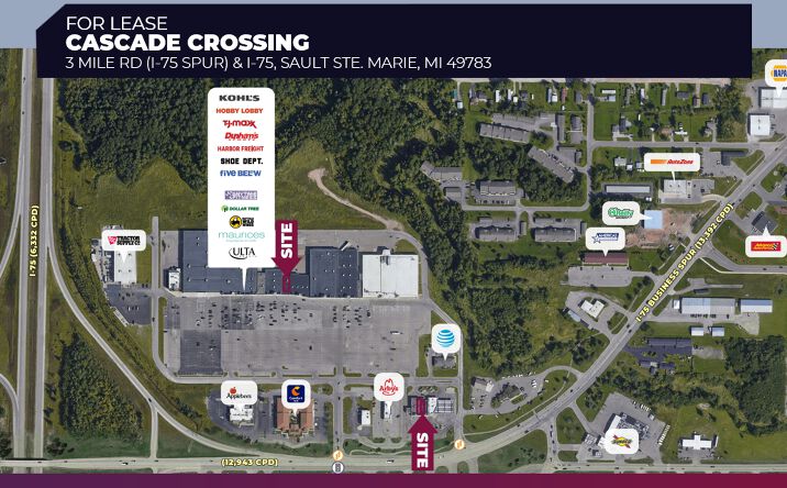 Pictures of Retail property located at 3 Mile Rd (I-75 SPUR) & I-75 Sault Ste, SAULT S MARIE, MI 49783 for lease - image #1