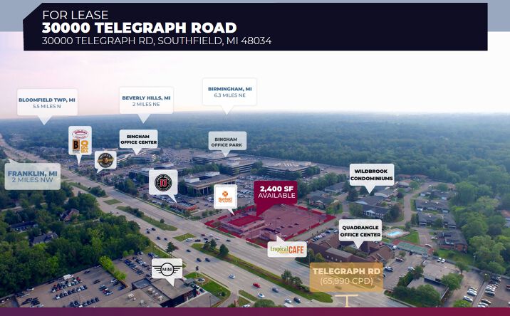Pictures of Retail property located at 30000 Telegraph Rd, Southfield, MI 48034 for lease - image #1