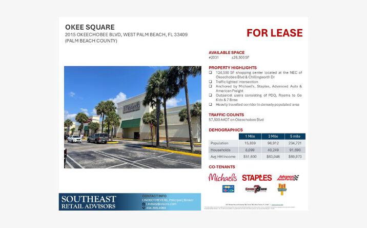 Pictures of Retail property located at 2015 Okeechobee Blvd, West Palm Beach, FL 33409 for lease - image #1
