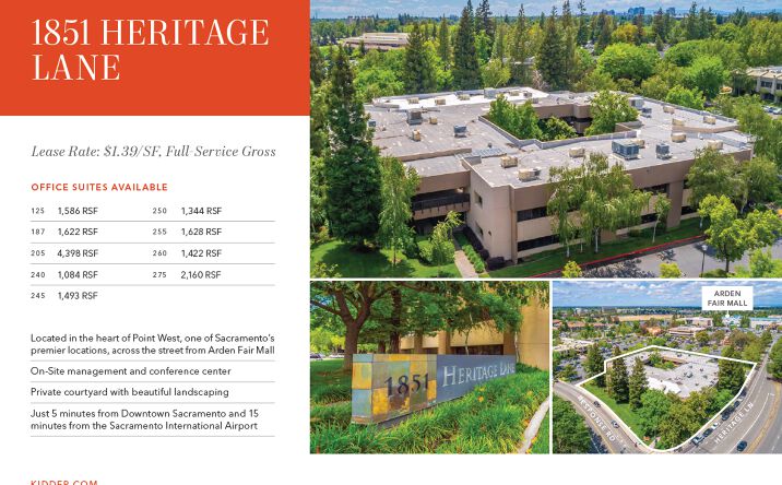 Pictures of Office property located at 1851 Heritage Ln, Sacramento, CA 95815 for lease - image #1