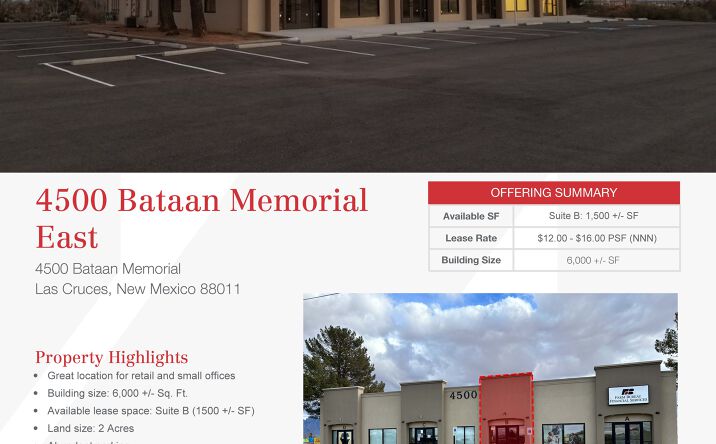 Pictures of Retail, Office property located at 4500 Bataan Memorial,, Las Cruces, NM 88011 for lease - image #1