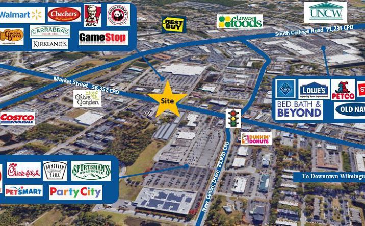 Pictures of Retail property located at 5214 Market St, Wilmington, NC 28405 for lease - image #1