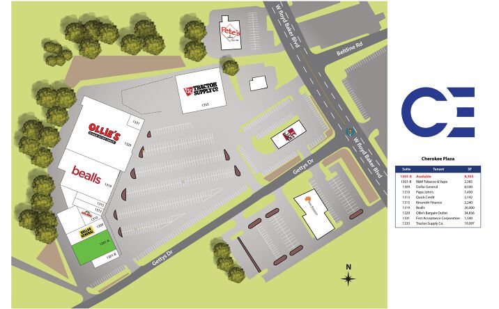 Pictures of Retail, Office, Restaurant property located at 1363 W Floyd Baker Blvd, Gaffney, SC 29341 for lease - image #1